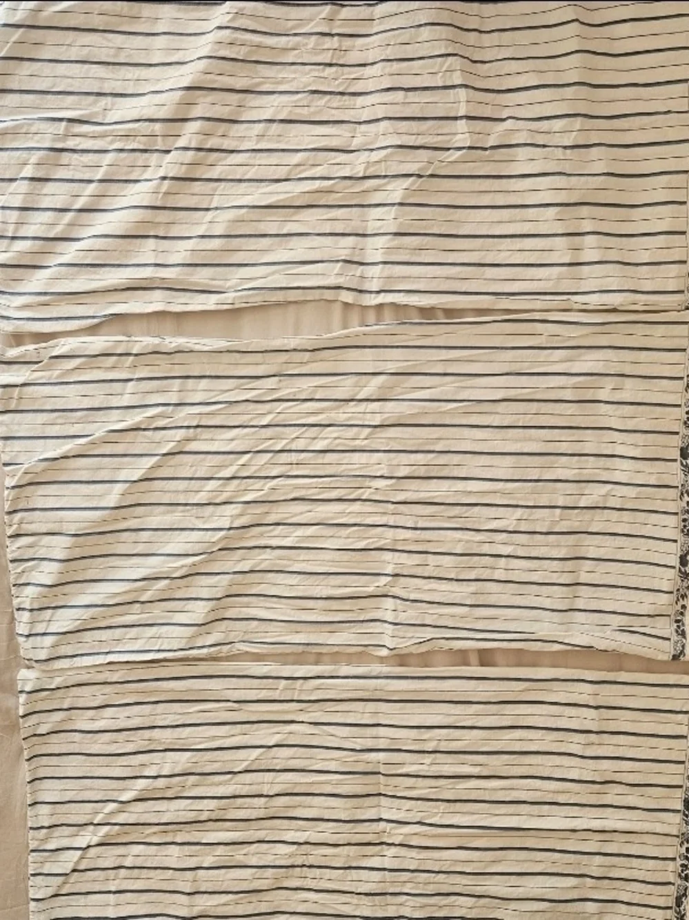 Ralph Lauren Navy Stripe Cotton Pillowcases with Decorative Trim